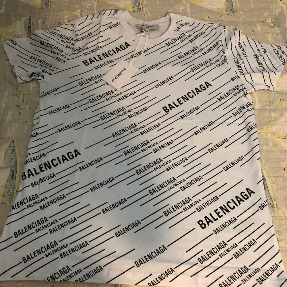 White Balenciaga All-Over Tee